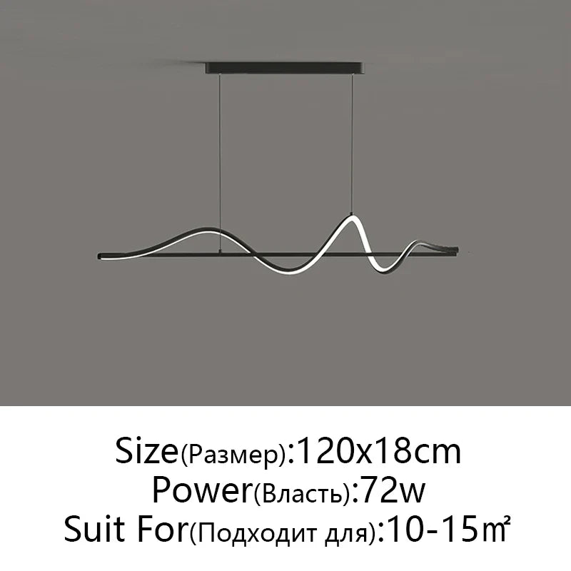 DecorBites™ LED Pendant Light - Modern White/Black Long Line for Home, Restaurant, Office