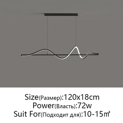 DecorBites™ LED Pendant Light - Modern White/Black Long Line for Home, Restaurant, Office