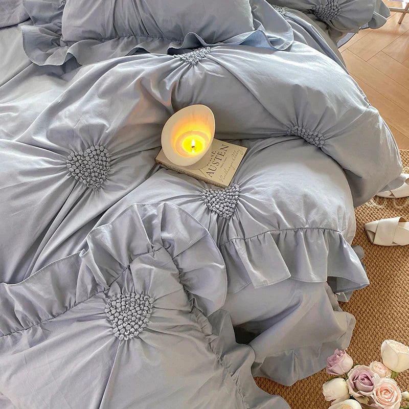 Heart Pleat Cotton Bedding