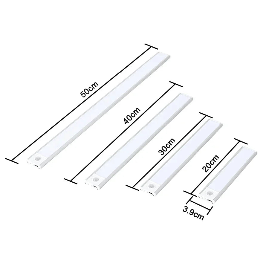 DecorBites™ مصباح خزانة LED فائق النحافة مقاس 50 سم مزود بمستشعر حركة للمطبخ وغرفة النوم والخزانة