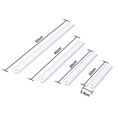 DecorBites™ مصباح خزانة LED فائق النحافة مقاس 50 سم مزود بمستشعر حركة للمطبخ وغرفة النوم والخزانة