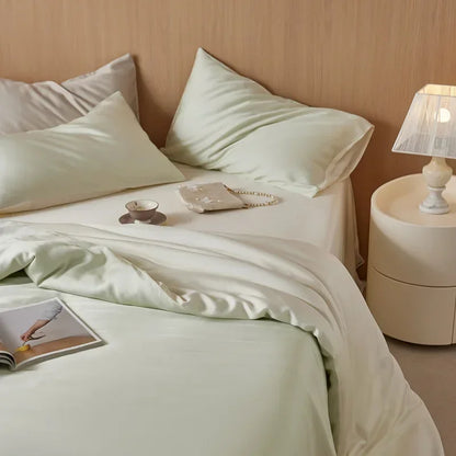 DecorBites™ 60S Rayon Silk Bedding Set | Solid Color | Summer Cooling | Twin-King