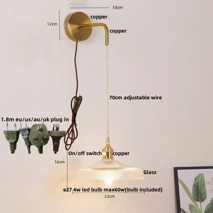 DecorBites™ LED Wall Lights Bar Bedroom Study Clear Glass Bedside Lamp Modern Stair Light Fixtures