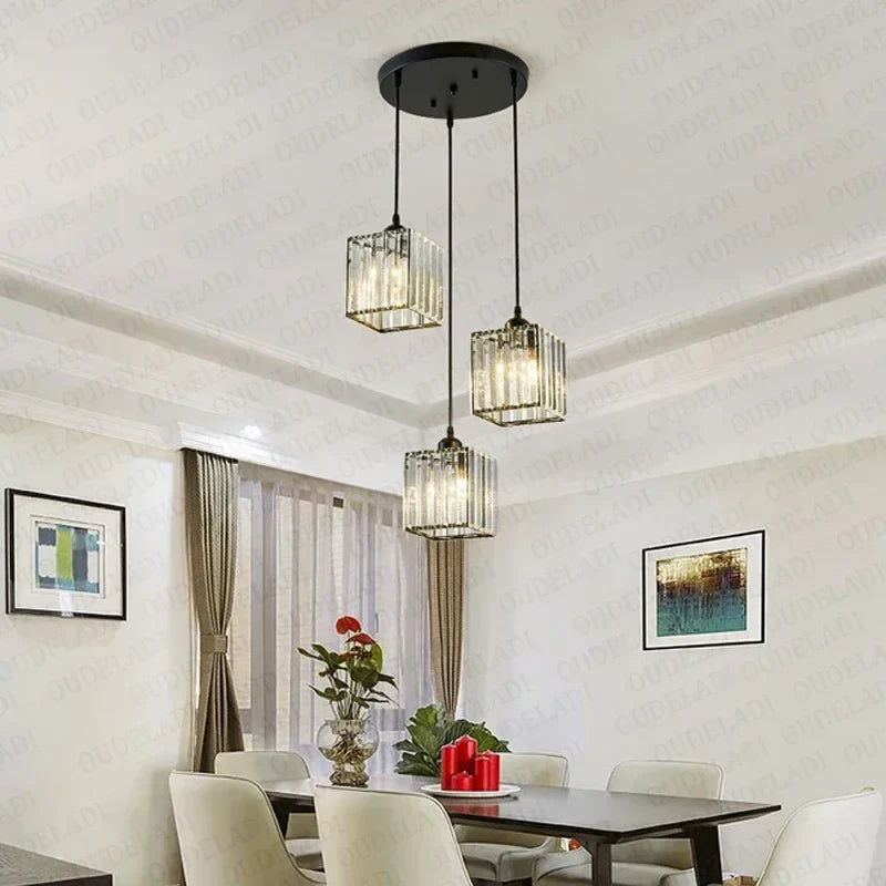 DecorBites™ Crystal Trio Pendant Light for Modern Spaces