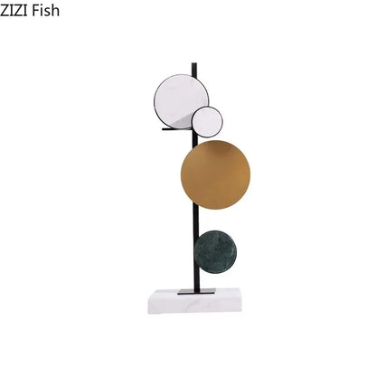 DecorBites™ Circular Marble Sculpture on Base for Desk Decoration & Room Aesthetics