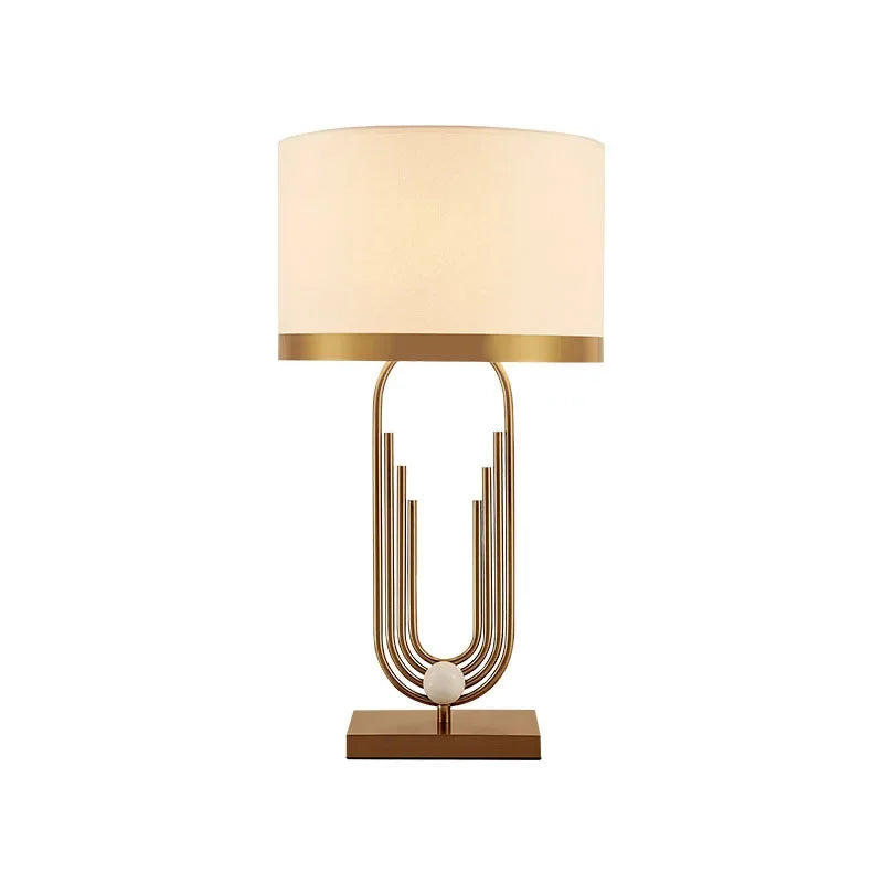 DecorBites™ Brass Table Lamp: Modem Luxury Antique Gold Lighting for Home Decor & Office Room