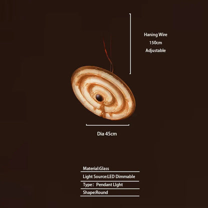 DecorBites™ LED Glass Chandelier for Dining Room - Round Ceiling Holder Suspension Light