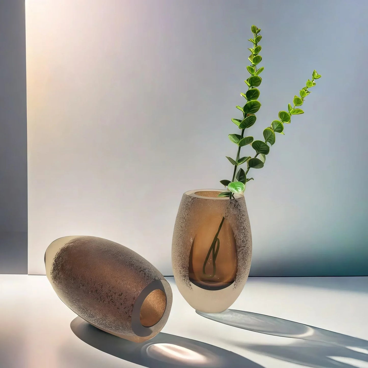 Jarrón de vidrio esmerilado DecorBites™ para decoración del hogar, arreglos florales, terrario hidropónico