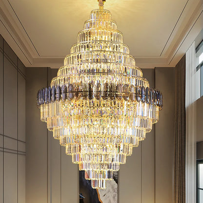 DecorBites™ Crystal Chandelier: Luxe Stairwell Lighting for Penthouse Villa