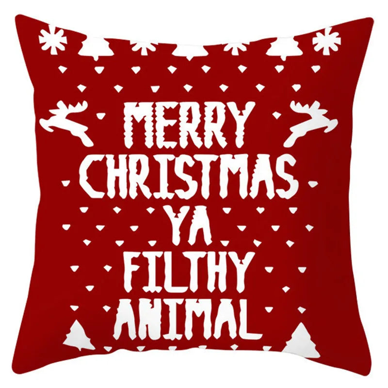DecorBites™ Christmas Santa Claus Snowflake Pillow Cover 18x18inch