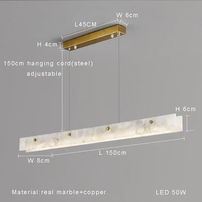 ثريا ديكوربايتس™ الرخامية السوداء - تصميم عصري طويل لديكور المنزل