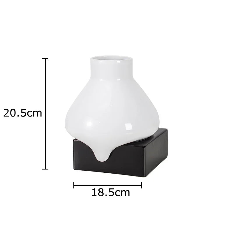 DecorBites™ Ceramic Liquid Vase White Room Decor Desk Flower Arrangement Aesthetic