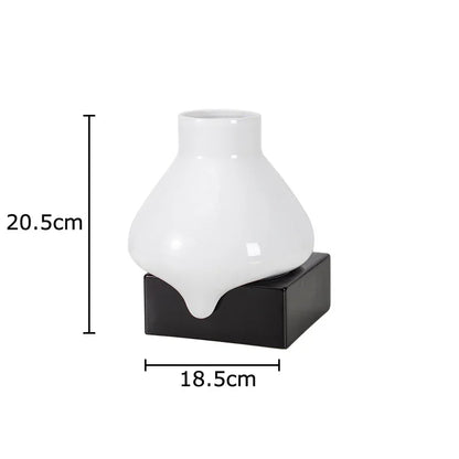 DecorBites™ Ceramic Liquid Vase White Room Decor Desk Flower Arrangement Aesthetic