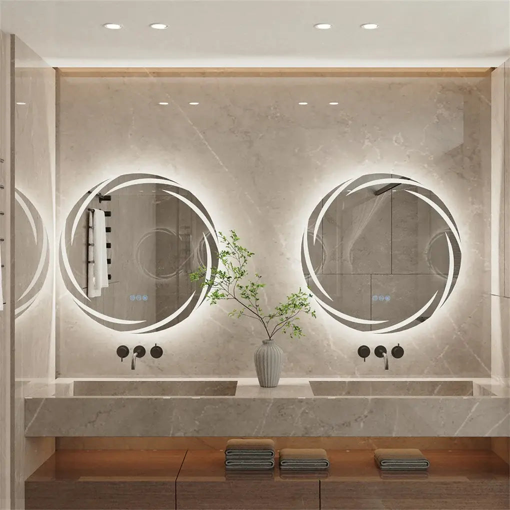 DecorBites™ LED Backlit Round Bathroom Vanity Mirror