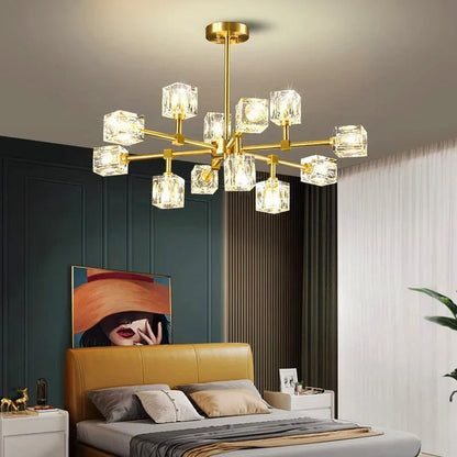 DecorBites™ Crystal Chandelier Pendant Light for Living Room Bedroom Ceiling, Luxury Indoor Lighting