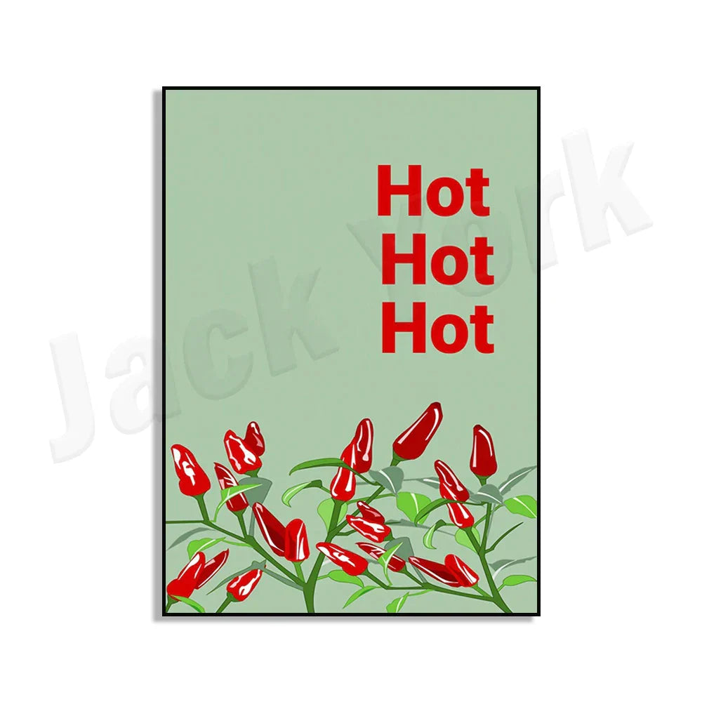 DecorBites™ Chili Pepper Art Trio: Green, Yellow, Red Kitchen Decor