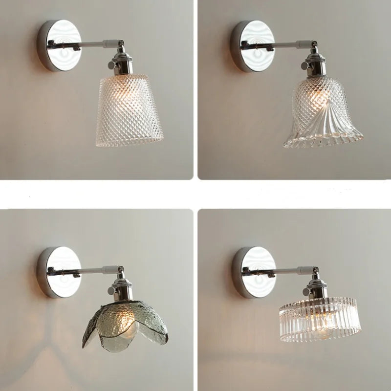 DecorBites™ Clear Glass LED Wall Sconce Pull Chain Modern Light Fixtures