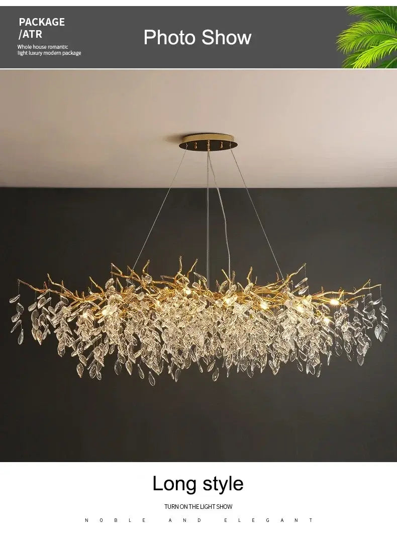 DecorBites™ Modern Crystal Chandelier with LED Lighting