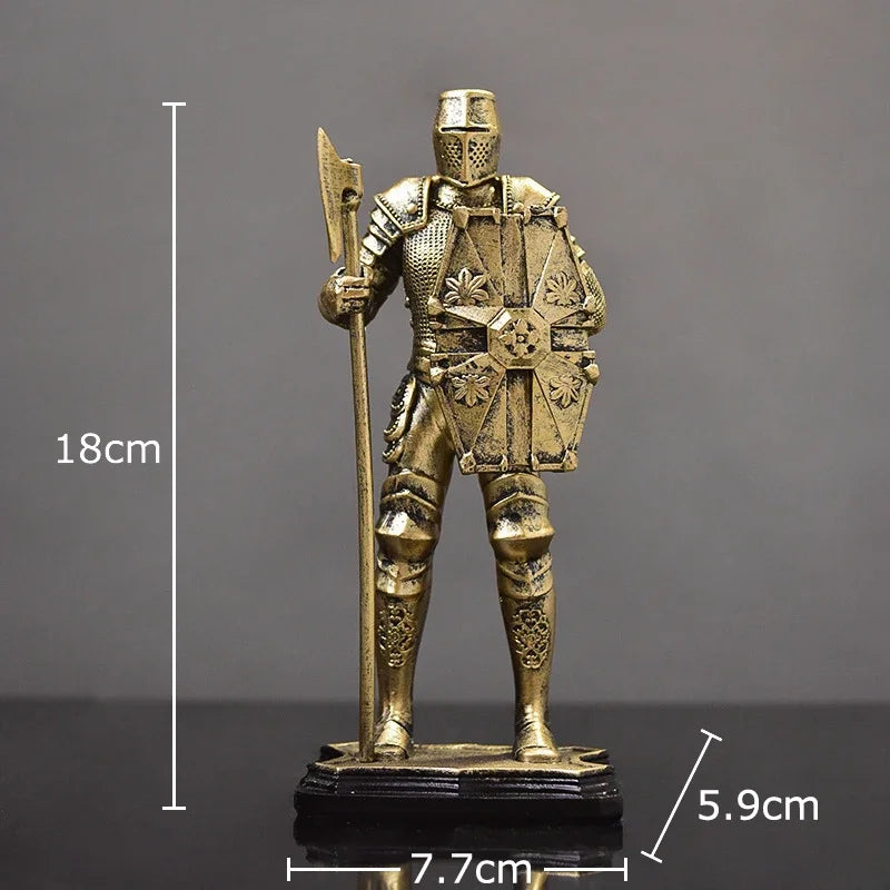 DecorBites™ Heavy Armored Knight Resin Statue Decoration for Desk and Room Aesthetic
