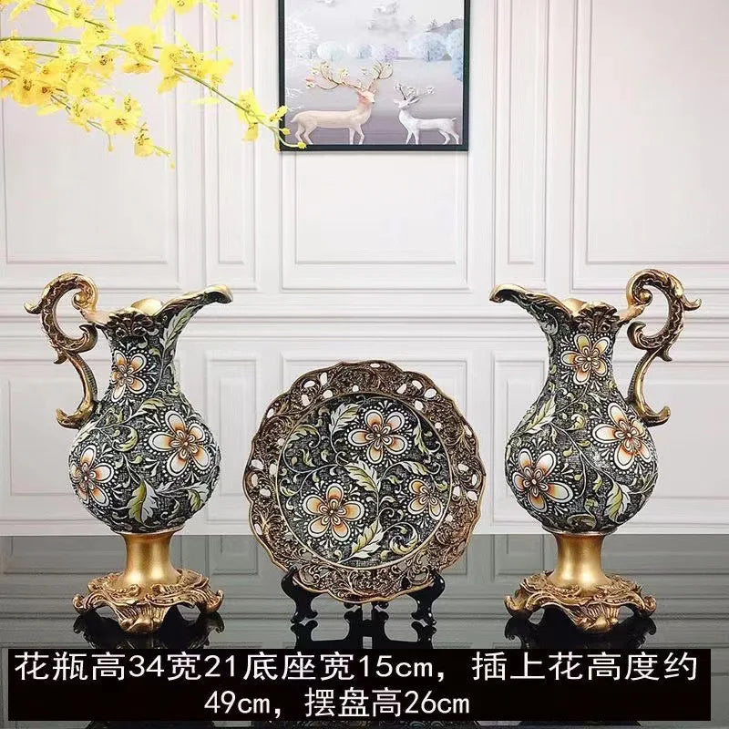 DecorBites™ Resin Vase Dried Flowers Arrangement for Living Room Decor
