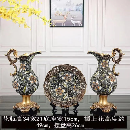 DecorBites™ Resin Vase Dried Flowers Arrangement for Living Room Decor