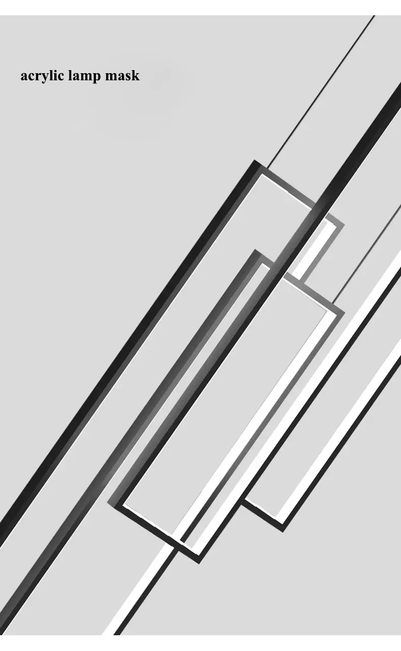 DecorBites™ Rectangular LED Chandelier for Modern Living Spaces