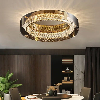 DecorBites™ Crystal LED Ceiling Chandelier Dimmable Luxury Modern Room Decor Bedroom Light