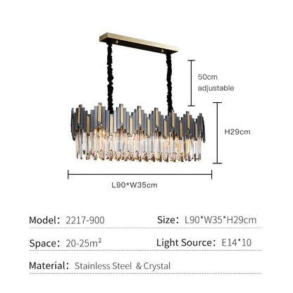 DecorBites™ Crystal LED Chandelier with Remote Control for Home Living Room Kitchen Lighting