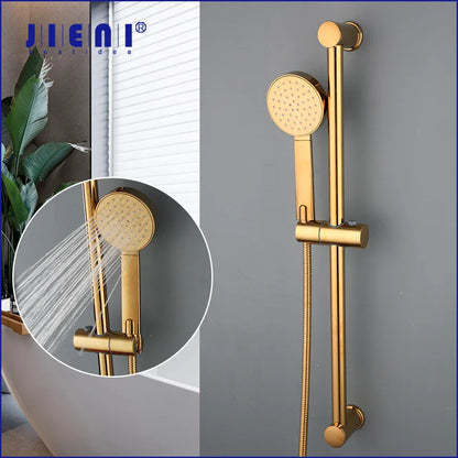 DecorBites™ Gold Finished Handheld Shower Rod Wall Mounted Double Hole Taps