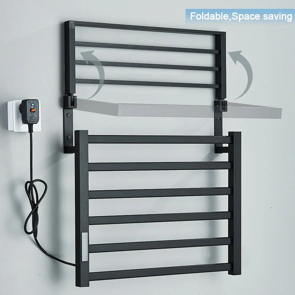 DecorBites™ Electric Towel Warmer Rack Digital Display Temperature Time Control Towel Rail