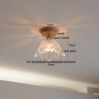 DecorBites™ Copper Wood LED Ceiling Lamp Ceramic Modern Ceiling Lights for Home Decor