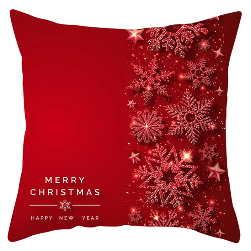 DecorBites™ Christmas Santa Claus Snowflake Pillow Cover 18x18inch