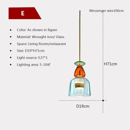 DecorBites™ Candy Glass Chandelier Pendant Light for Dining and Living Room