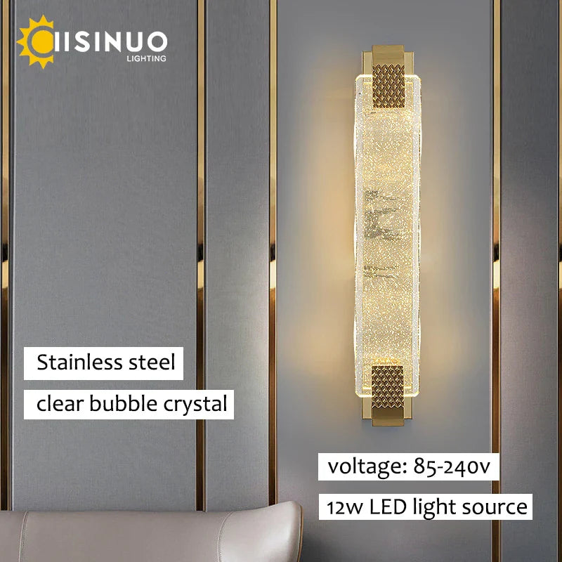 DecorBites™ Crystal LED Wall Sconce: Luxury Gold Light Fixture for Home Decor