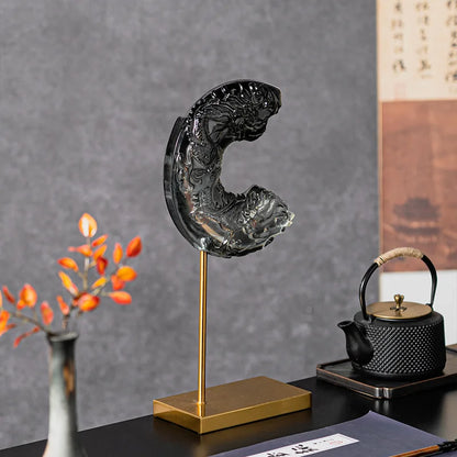 Adorno de resina en relieve de luna creciente DecorBites™ Colgante de jade degradado