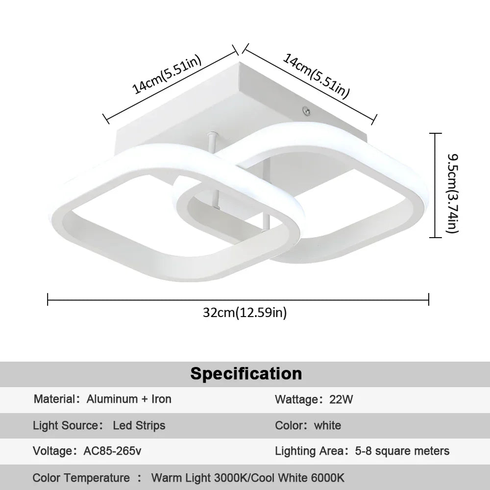 ثريا أكريليك DecorBites™ بتصميم عصري بسيط، مصباح سقف لغرفة المعيشة وغرفة الطعام وغرفة النوم