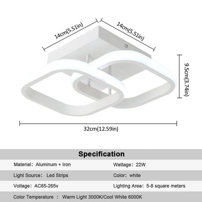 ثريا أكريليك DecorBites™ بتصميم عصري بسيط، مصباح سقف لغرفة المعيشة وغرفة الطعام وغرفة النوم