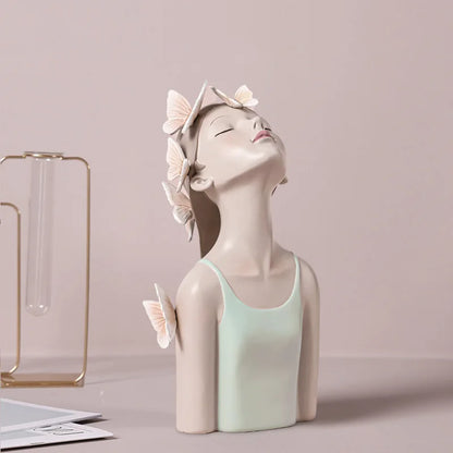 DecorBites™ Butterfly Fairy Resin Figurines with Gold Tray Home Decor Craft