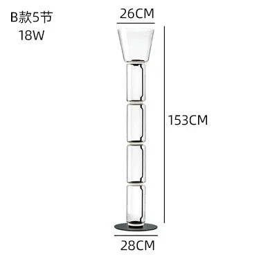 DecorBites™ Heavy Glass LED Floor Lamp: Modern Nordic Light for Living Room and Bedroom