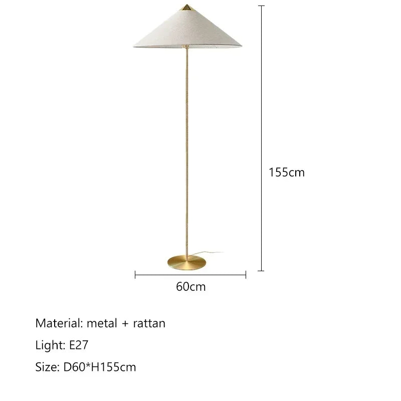 Decorbites™ Gubi Rattan-Schirm Stehlampe Vintage-Ständerleuchte Nordischer Stil
