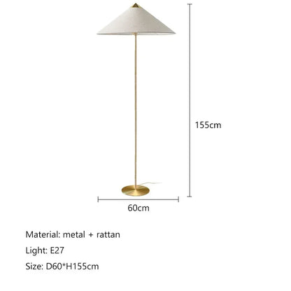 Decorbites™ Gubi Rattan-Schirm Stehlampe Vintage-Ständerleuchte Nordischer Stil