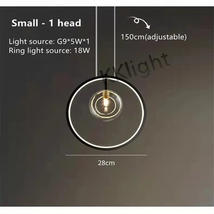 DecorBites™ Glass Bubble Chandelier: Modern Nordic LED Pendant Lighting for Dining Room & Kitchen