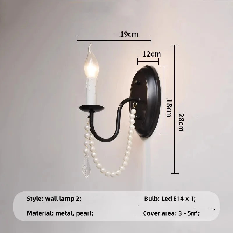 DecorBites™ Black E14 Candle Chandelier: French Living Room Pendant Lighting for Home Decor