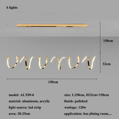 DecorBites™ Gold Irregular LED Pendant Lights for Modern Living & Dining Room Lighting