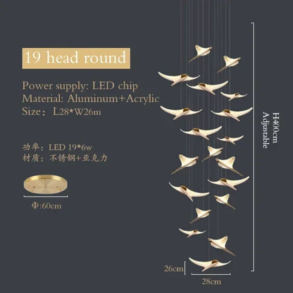 DecorBites™ Dolphin Pendant Chandelier: Luxe Staircase & Lobby Décor for Hotel, Mall & Home