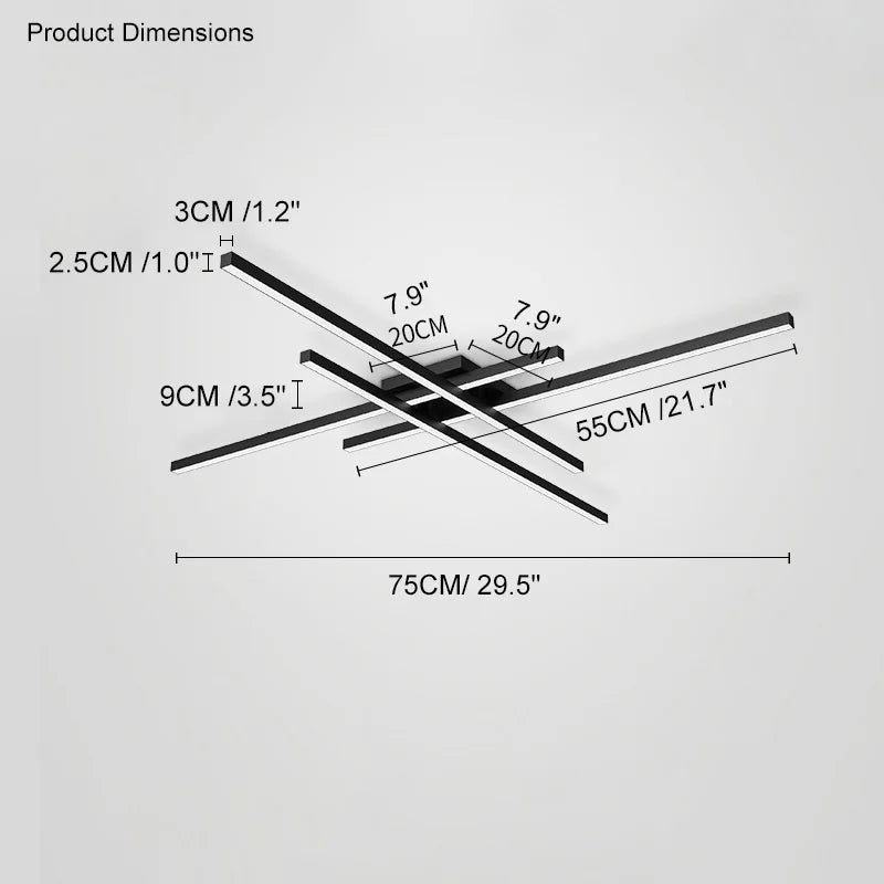 DecorBites™ Black Chandelier LED Ceiling Lamp for Master Bedroom Living Room Energy Saving Light