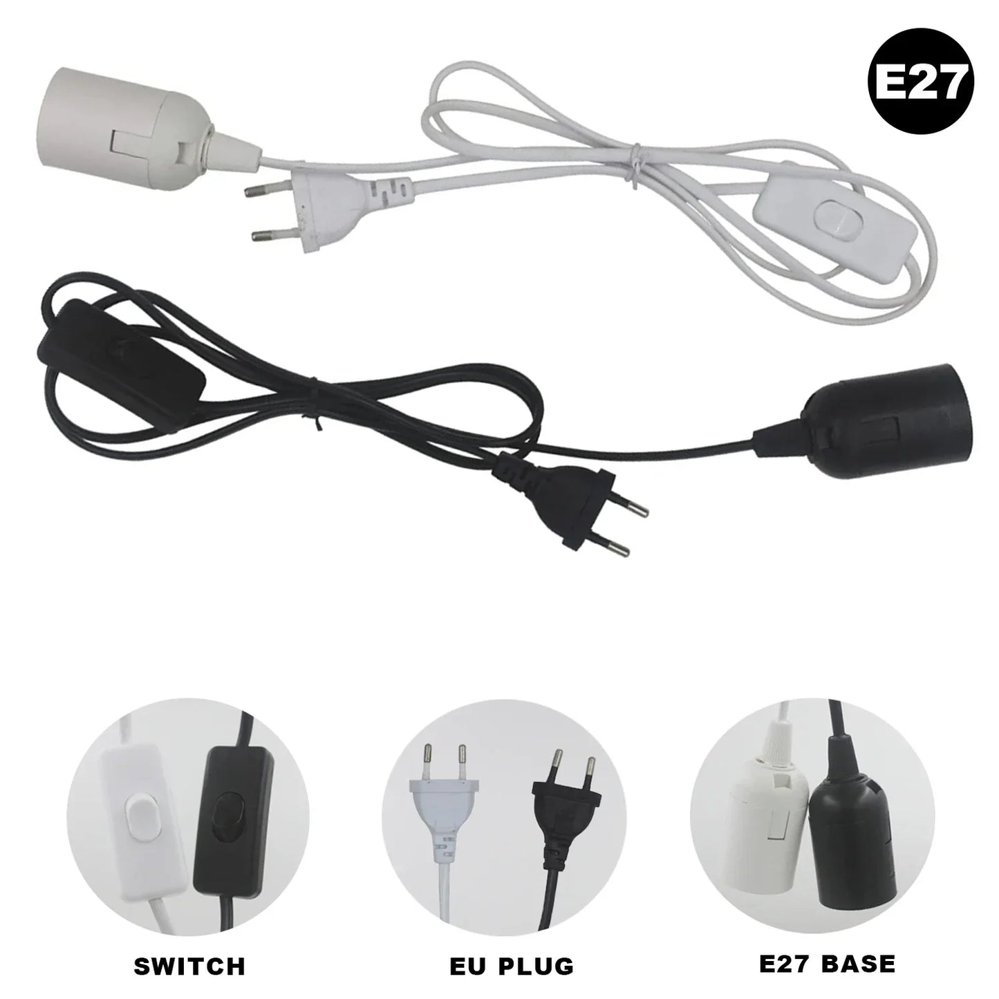 DecorBites™ Decorative Lamp Cord with Dimmer Switch and E14 E27 Socket