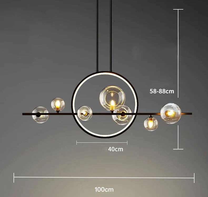 DecorBites™ Glass Strip Bubble Chandelier: Unique Magic Bean Pendant Light for Modern Decor