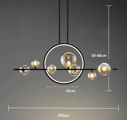 DecorBites™ Glass Strip Bubble Chandelier: Unique Magic Bean Pendant Light for Modern Decor