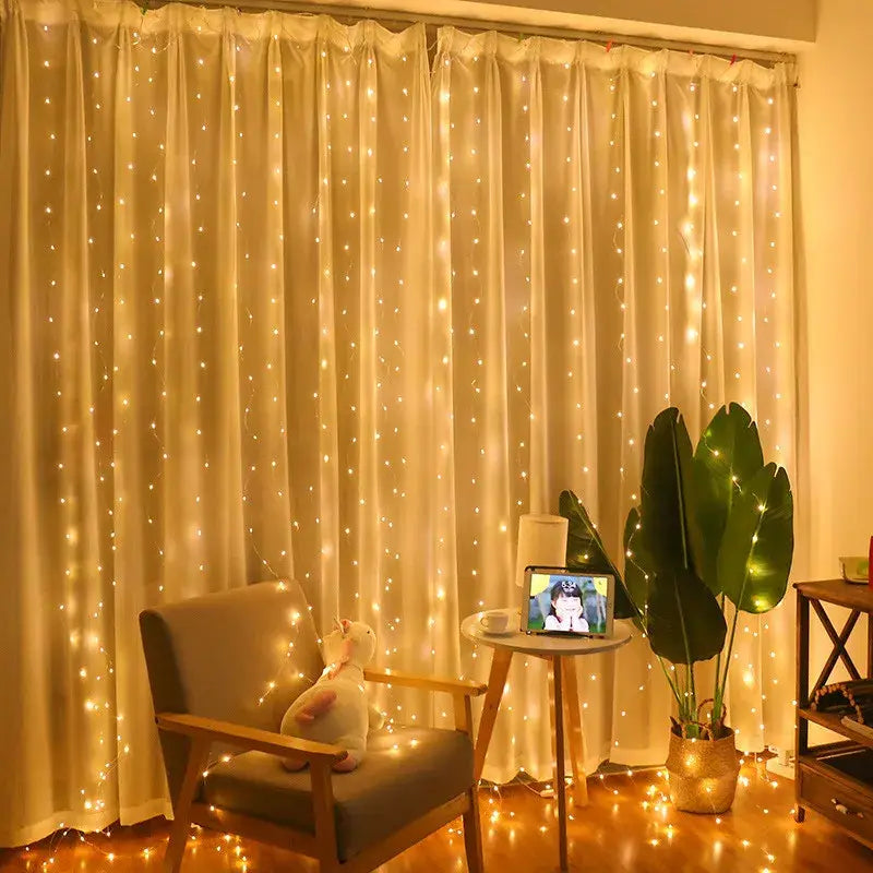 DecorBites™ Festive USB Fairy Lights Curtain Set